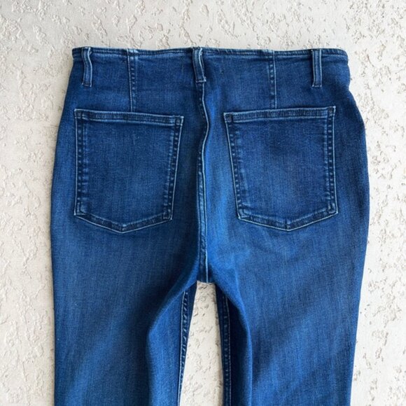We The Free Jeans Size 30 Flare Flared Hippie High Rise Blue Denim Split Hem - Picture 7 of 7